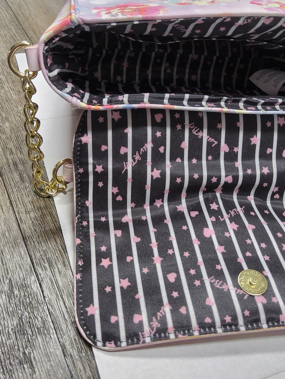 NWOT Betsey Johnson Floral Pastel Crossbody Bag - Pink Multicolor - Picture 9 of 9